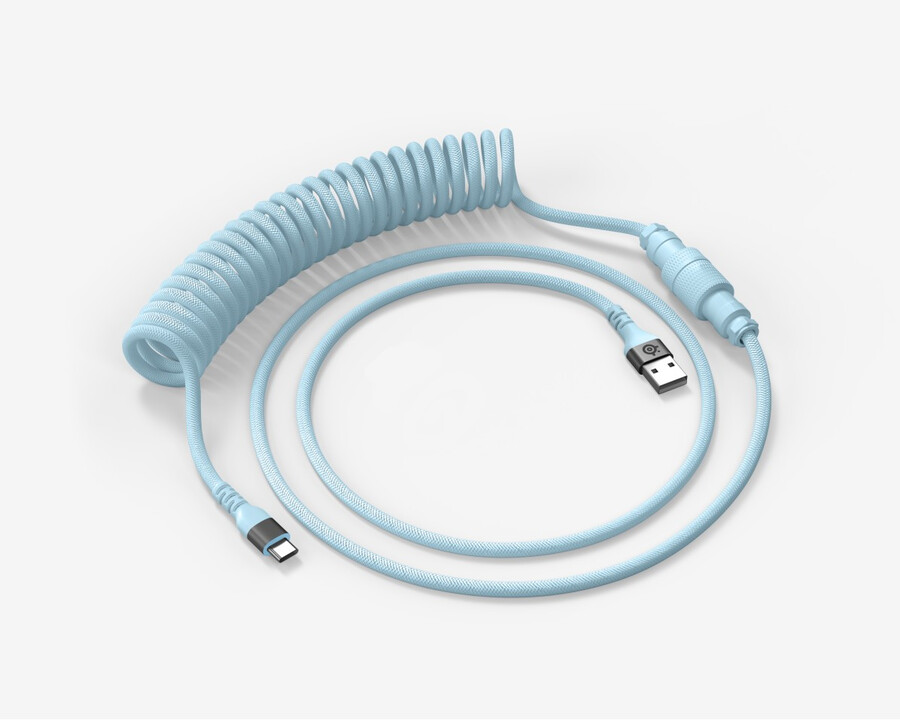 cable en espiral azul pastel