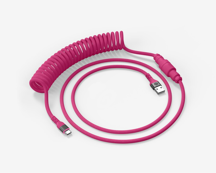 cable en espiral rosa brillante